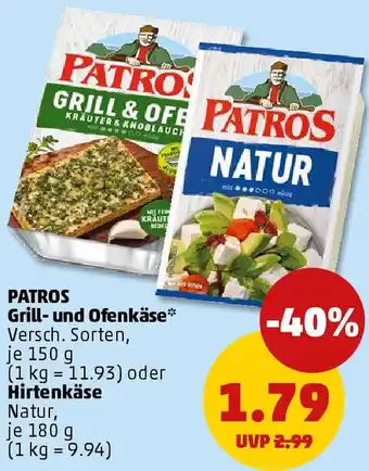 PENNY PATROS Grill- und Ofenkäse oder Hirtenkäse Angebot