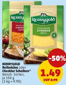 PENNY KERRYGOLD Reibekäse oder Cheddar Scheiben Angebot