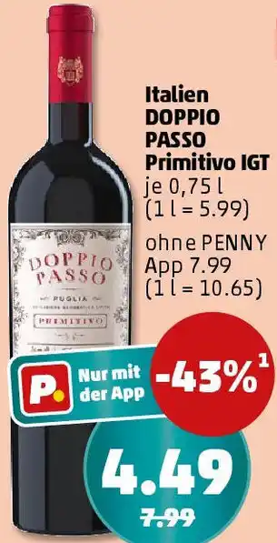 PENNY Italien DOPPIO PASSO Primitivo IGT Angebot