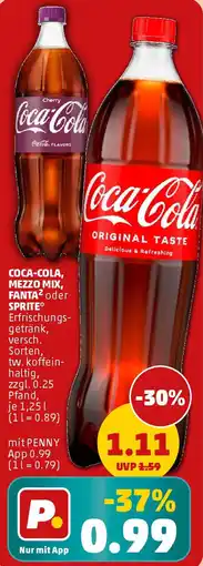 PENNY COCA-COLA, MEZZO MIX, FANTA oder SPRITE Angebot