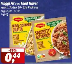 Simmel Maggi Fix oder Food Travel Angebot