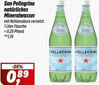 Simmel San Pellegrino natürliches Mineralwasser Angebot