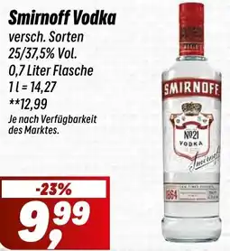 Simmel Smirnoff Vodka Angebot