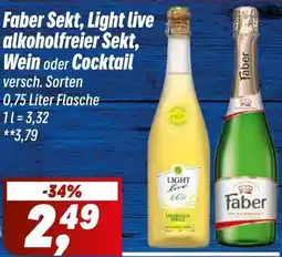 Simmel Faber Sekt, Light live alkoholfreier Sekt, Wein oder Cocktail Angebot