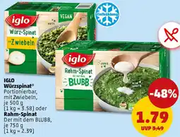 PENNY IGLO Würzspinat oder Rahm-Spinat Angebot