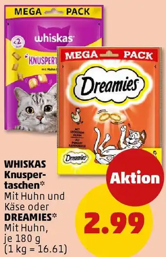 PENNY WHISKAS Knuspertaschen oder Dreamies Angebot