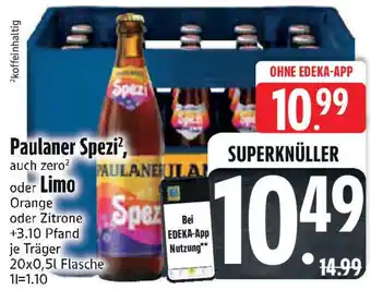 Edeka Paulaner Spezi oder Limo Angebot