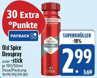 Edeka Old Spice Deospray oder -Stick Angebot