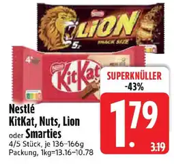 Edeka Nestlé Kitkat, Nuts, Lion oder Smarties Angebot
