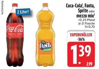 Edeka Coca-Cola, Fanta, Sprite oder mezzo mix Angebot