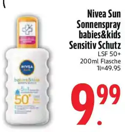 Edeka Nivea Sun Sonnenspray babies&kids Sensitiv Schutz Angebot
