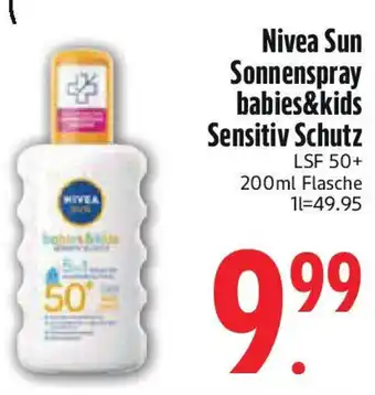 Edeka Nivea Sun Sonnenspray babies&kids Sensitiv Schutz Angebot