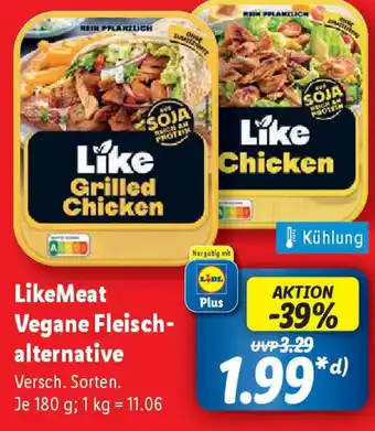 Lidl LikeMeat Vegane Fleisch- alternative Angebot