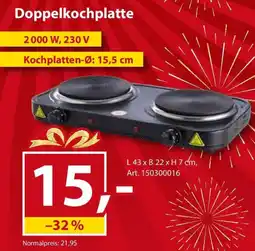Sonderpreis Baumarkt Doppelkochplatte Angebot