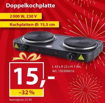 Sonderpreis Baumarkt Doppelkochplatte Angebot
