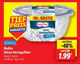Lidl Nadler Sahne Heringsfilets Angebot