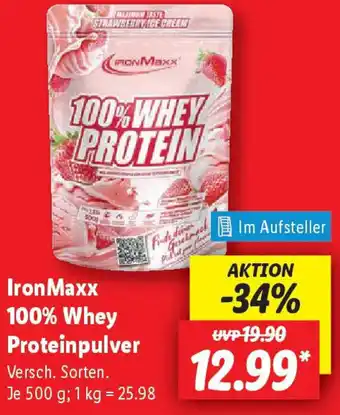 Lidl IronMaxx 100% Whey Proteinpulver Angebot