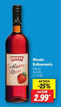 Lidl Werder Erdbeerwein Angebot