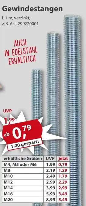 Sonderpreis Baumarkt Gewindestangen Angebot