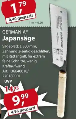 Sonderpreis Baumarkt GERMANIA Japansäge Angebot