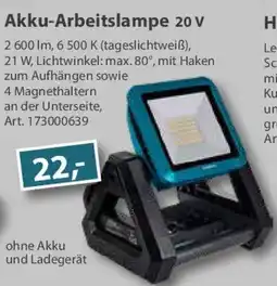 Sonderpreis Baumarkt GERMANIA Akku-Arbeitslampe 20 v Angebot
