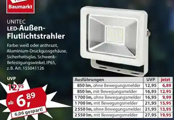Sonderpreis Baumarkt UNITEC LED-Außen- Flutlichtstrahler Angebot