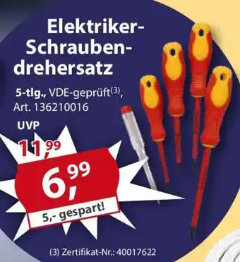 Sonderpreis Baumarkt Elektriker- Schraubendrehersatz Angebot