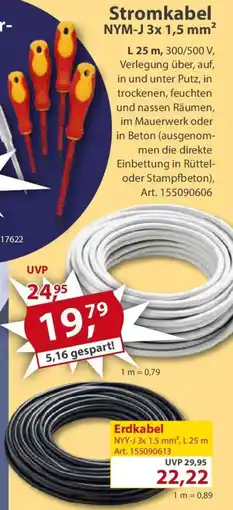 Sonderpreis Baumarkt Stromkabel NYM-J 3x 1,5 mm² Angebot