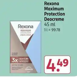 Rossmann Rexona Maximum Protection Deocreme Angebot