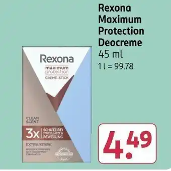 Rossmann Rexona Maximum Protection Deocreme Angebot