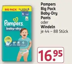 Rossmann Pampers Big Pack Baby-Dry Pants oder Windeln Angebot