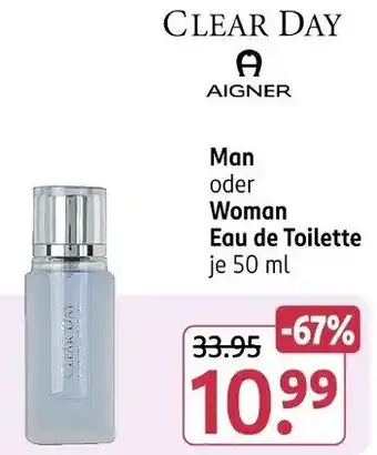 Rossmann CLEAR DAY AIGNER Man oder Woman Eau de Toilette Angebot