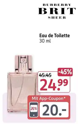 Rossmann BURBERRY BRIT SHEER Eau de Toilette Angebot