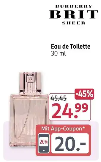 Rossmann BURBERRY BRIT SHEER Eau de Toilette Angebot