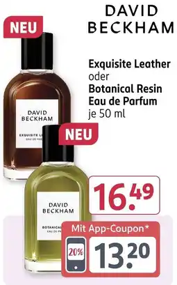 Rossmann DAVID BECKHAM Exquisite Leather oder Botanical Resin Eau de Parfum Angebot