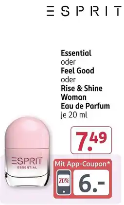 Rossmann ESPRIT Essential oder Feel Good oder Rise & Shine Woman Eau de Parfum Angebot