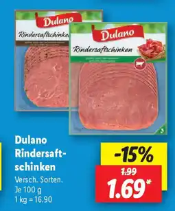 Lidl Dulano Rindersaft- schinken Angebot