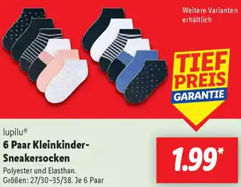 Lidl lupilu 6 Paar Kleinkinder Sneakersocken Angebot