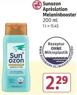 Rossmann Sunozon Aprèslotion Melaninbooster Angebot