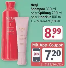 Rossmann Neqi Shampoo oder Spülung oder Haarkur Angebot