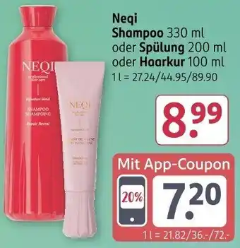 Rossmann Neqi Shampoo oder Spülung oder Haarkur Angebot