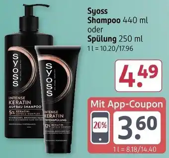 Rossmann Syoss Shampoo oder Spulung Angebot