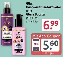 Rossmann Gliss Haarwachstumsaktivator oder Glanz Booster Angebot