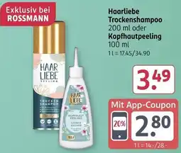 Rossmann Haarliebe Trockenshampoo oder Kopfhautpeeling Angebot