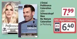 Rossmann L'Oréal Préférence Coloration oder Schwarzkopf Men Re-Nature Coloration Angebot