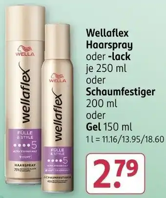 Rossmann Wellaflex Haarspray oder -lack oder Schaumfestiger oder Gel Angebot