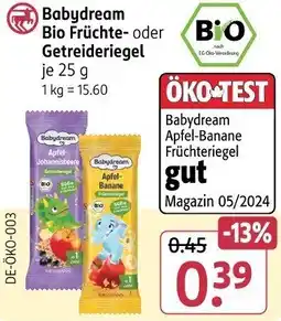 Rossmann Babydream Bio Früchte- oder Getreideriegel Angebot