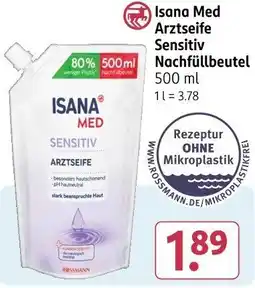 Rossmann Isana Med Arztseife Sensitiv Nachfüllbeutel Angebot