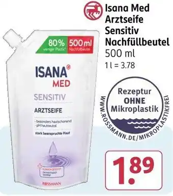Rossmann Isana Med Arztseife Sensitiv Nachfüllbeutel Angebot