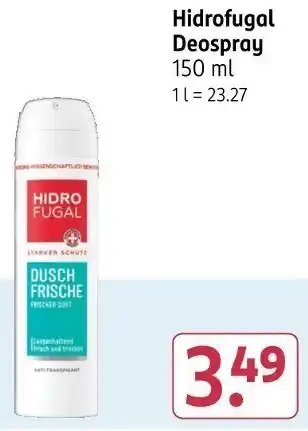 Rossmann Hidrofugal Deospray Angebot
